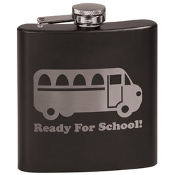 School Bus Black Flask Set (Personalized)