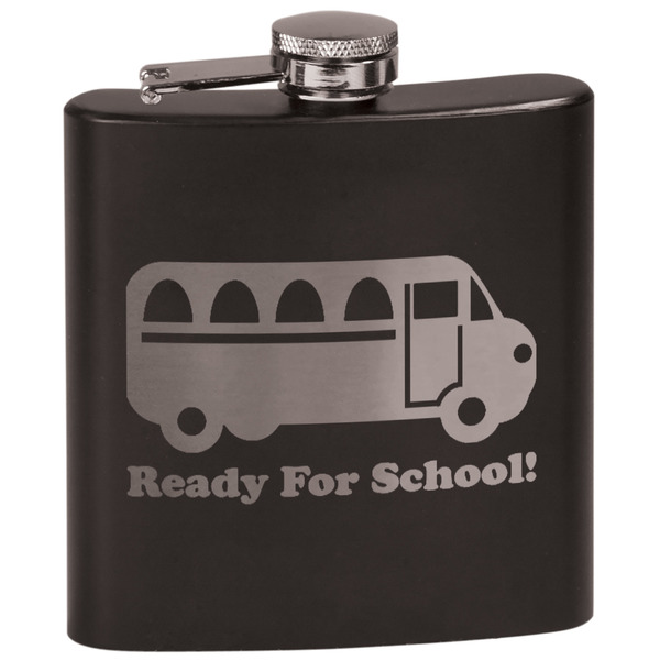 Custom School Bus Black Flask Set (Personalized)