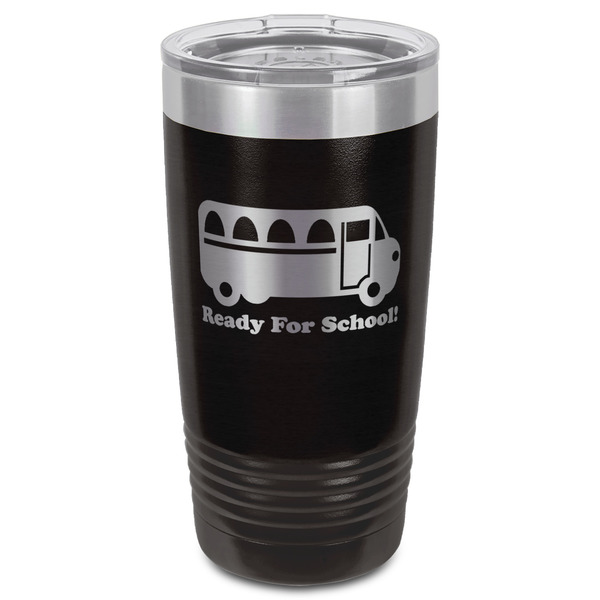School Bus Black Polar Camel Tumbler - 20oz - Front