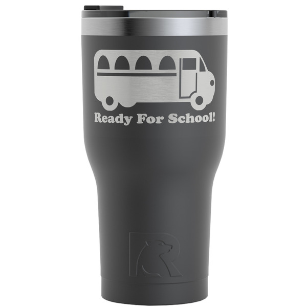 Custom School Bus RTIC Tumbler - Black - Engraved Front (Personalized)