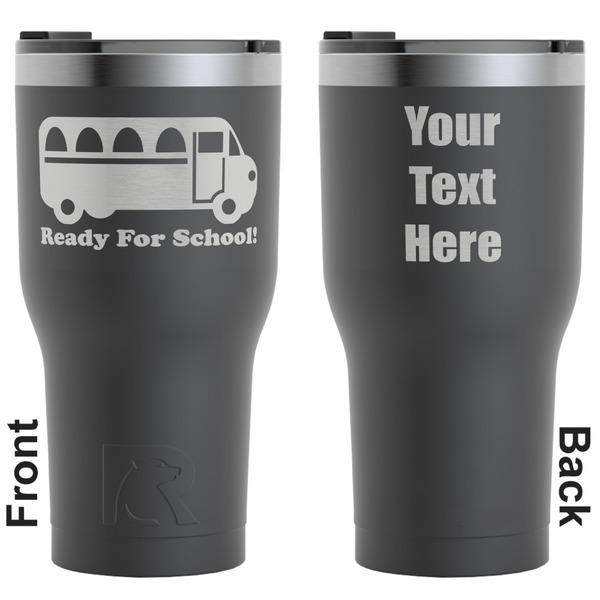 Custom School Bus RTIC Tumbler - Black - Engraved Front & Back (Personalized)