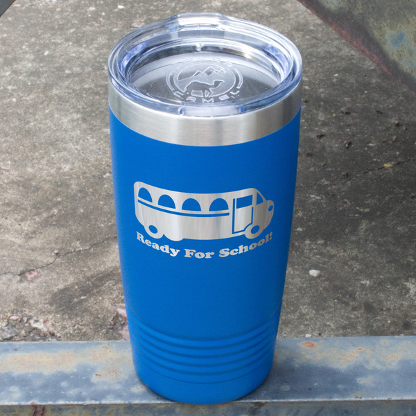 School Bus Blue Polar Camel Tumbler - 20oz - Angled