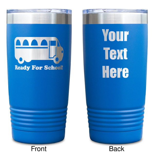 School Bus Blue Polar Camel Tumbler - 20oz - Double Sided - Approval