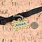 School Bus Bone Shaped Dog ID Tag - Large - In Context