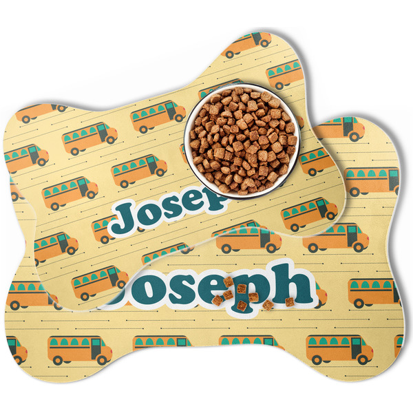 School Bus Bone Shaped Dog Mats - MAIN