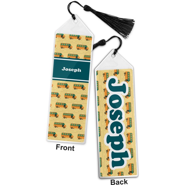 School Bus Bookmark with tassel - Front and Back