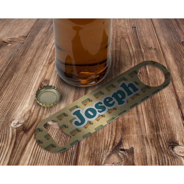 School Bus Bottle Opener - In Use