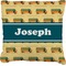 School Bus Faux-Linen Throw Pillow 16" (Personalized)