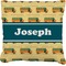 School Bus Faux-Linen Throw Pillow 18" (Personalized)