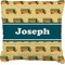 School Bus Faux-Linen Throw Pillow 26" (Personalized)