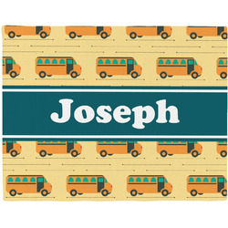 School Bus Woven Fabric Placemat - Twill w/ Name or Text