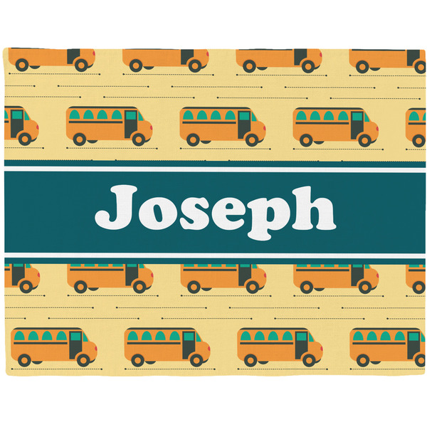 Custom School Bus Woven Fabric Placemat - Twill w/ Name or Text