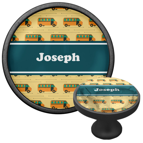 School Bus Cabinet Knob - Black - Multi Angle