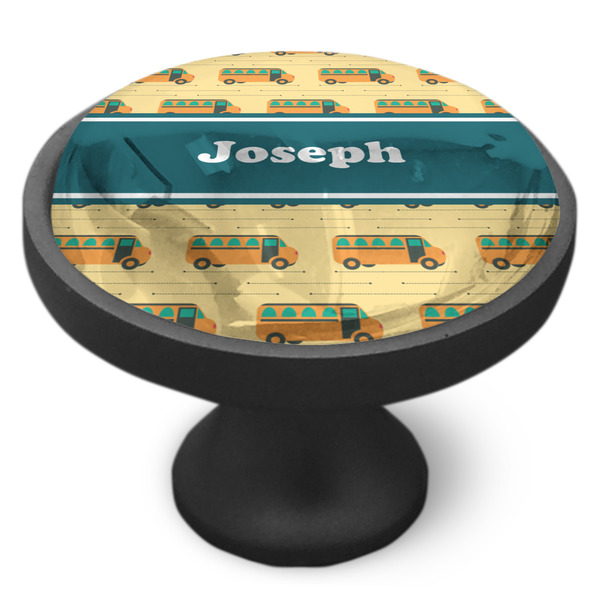School Bus Cabinet Knob - Black - Side