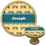 School Bus Cabinet Knob - Gold (Personalized)