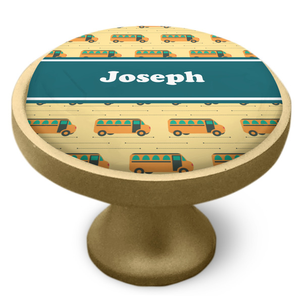School Bus Cabinet Knob - Gold - Side