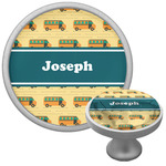 School Bus Cabinet Knob (Silver) (Personalized)