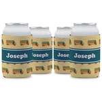 School Bus Can Cooler (12 oz) - Set of 4 w/ Name or Text