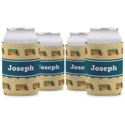 School Bus Can Cooler (12 oz) - Set of 4 w/ Name or Text
