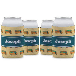 School Bus Can Cooler (12 oz) - Set of 4 w/ Name or Text