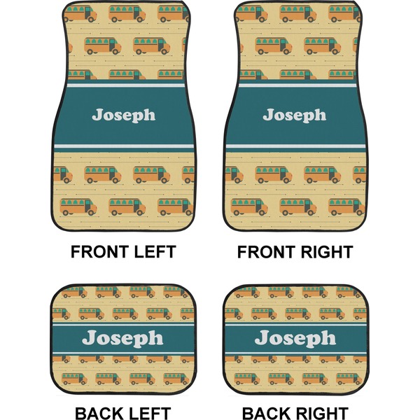 School Bus Car Floor Mats Set (2F + 2B)