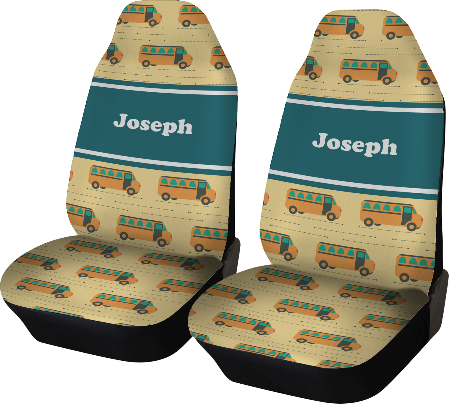 School Bus Car Seat Covers (Set of Two) (Personalized) YouCustomizeIt