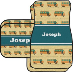 School Bus Car Floor Mats Set - 2 Front & 2 Back (Personalized)