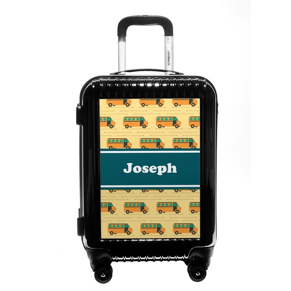 Custom School Bus Carry On Hard Shell Suitcase (Personalized)