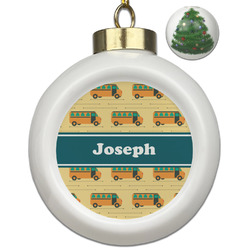 School Bus Ceramic Ball Ornament - Christmas Tree (Personalized)