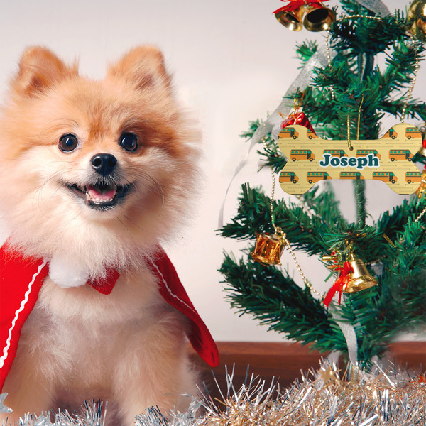 School Bus Ceramic Flat Ornament - Bone (LIFESTYLE)