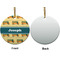 School Bus Ceramic Flat Ornament - Circle Front & Back (APPROVAL)