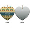 School Bus Ceramic Flat Ornament - Heart Front & Back (APPROVAL)