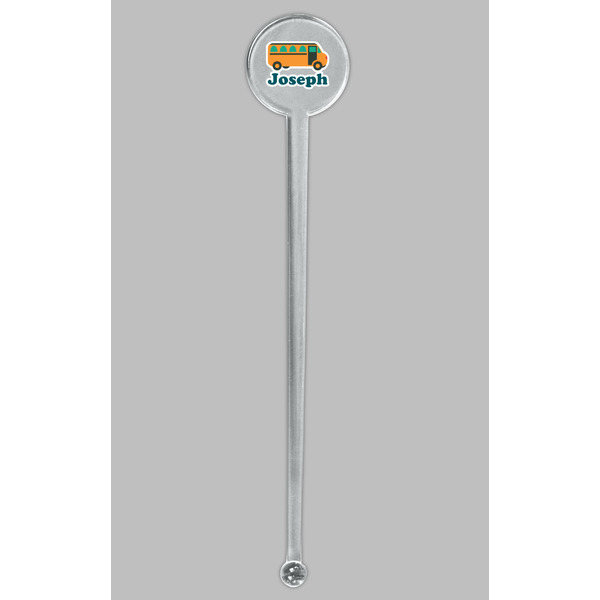 School Bus Clear Plastic 7" Stir Stick - Round - Single Stick