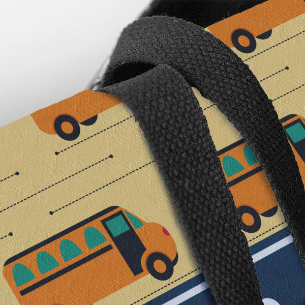 School Bus Closeup of Tote w/Black Handles