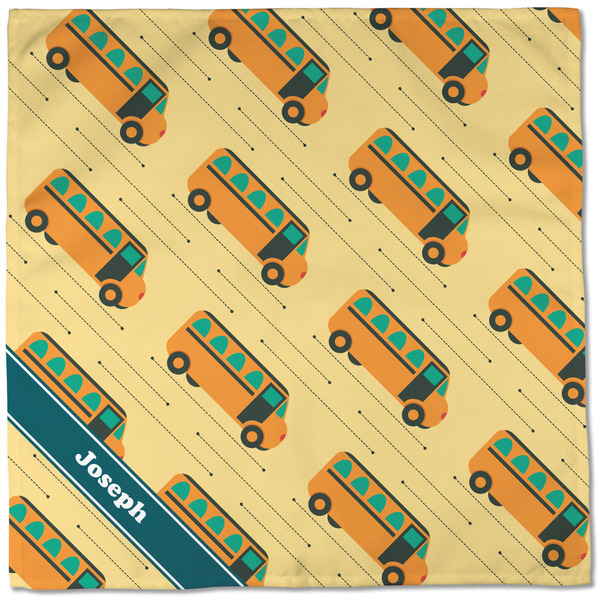 School Bus Cloth Napkins - Personalized Dinner (Full Open)