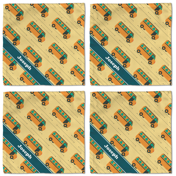 School Bus Cloth Napkins - Personalized Lunch (APPROVAL) Set of 4