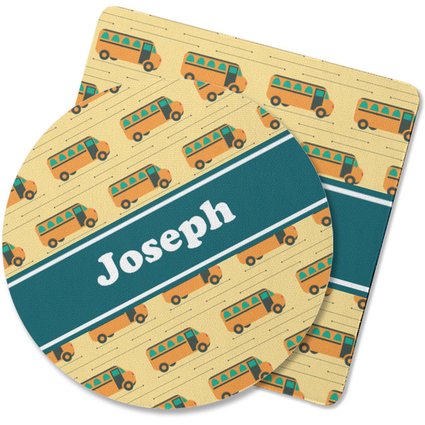 Custom School Bus Rubber Backed Coaster (Personalized)