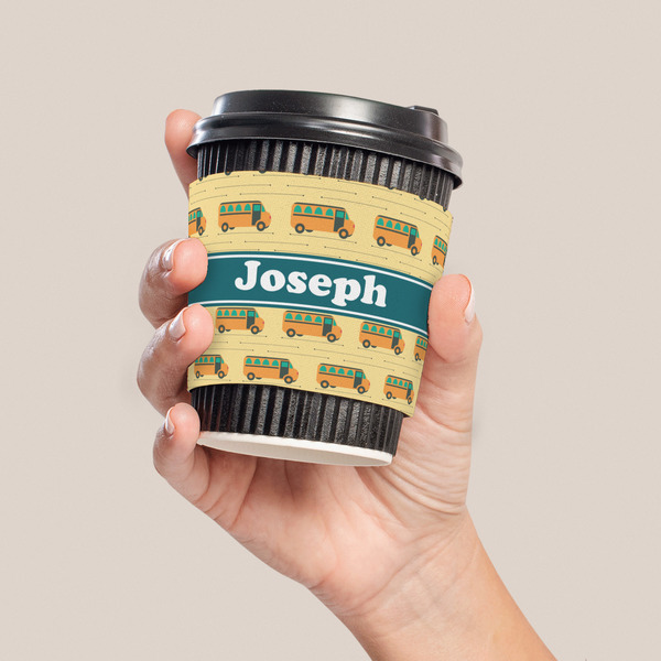 School Bus Coffee Cup Sleeve - LIFESTYLE