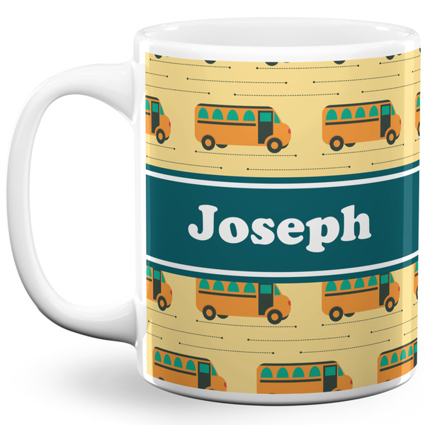 Custom School Bus 11 Oz Coffee Mug - White (Personalized)