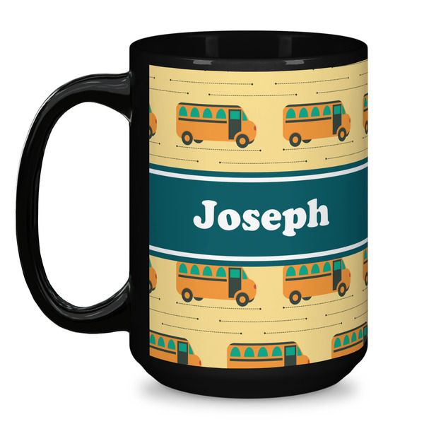 School Bus Coffee Mug - 15 oz - Black