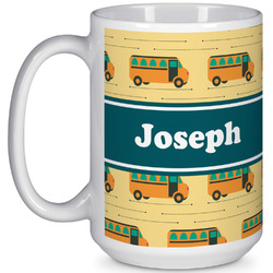School Bus 15 Oz Coffee Mug - White (Personalized)