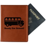 School Bus Passport Holder - Faux Leather - Double Sided (Personalized)