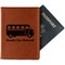 School Bus Cognac Leather Passport Holder With Passport - Main