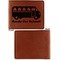 School Bus Cognac Leatherette Bifold Wallets - Front and Back Single Sided - Apvl