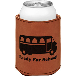 School Bus Leatherette Can Sleeve - Double Sided (Personalized)