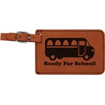 School Bus Leatherette Luggage Tag (Personalized)