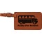 School Bus Cognac Leatherette Luggage Tags