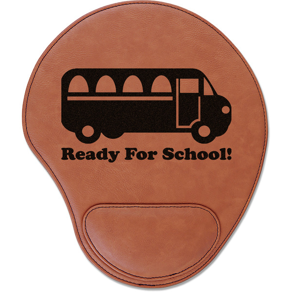 Custom School Bus Leatherette Mouse Pad with Wrist Support (Personalized)