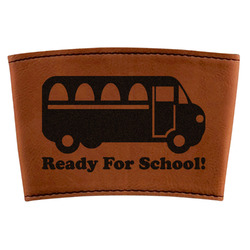 School Bus Leatherette Cup Sleeve (Personalized)