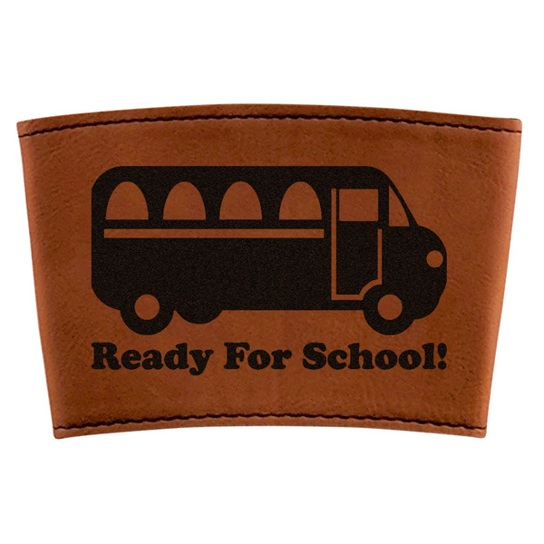 Custom School Bus Leatherette Cup Sleeve (Personalized)